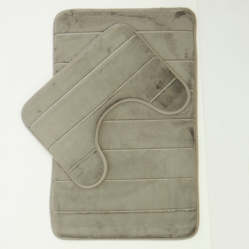 Two Piece Milan Memory Foam Mat - Light Grey