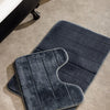 Milan Memory Foam Bathroom Mat Mid Grey 2 Piece