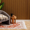 Milos Mediterranean Collection Jacquard Polycotton Carpet Rust