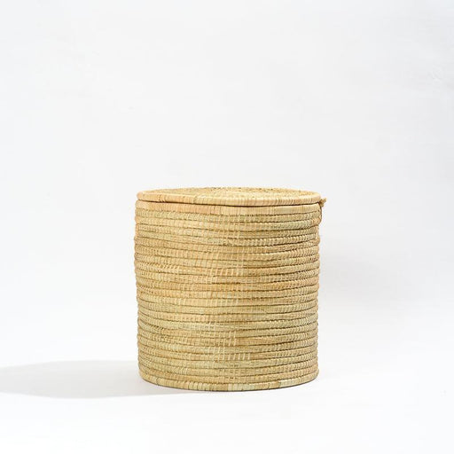 Mlaza Laundry Basket with Lid - Natural-Basket