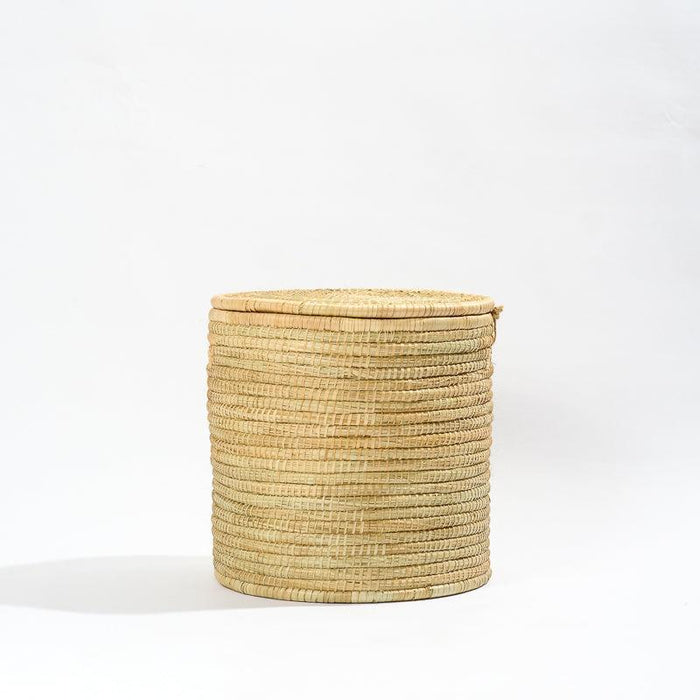 Mlaza Laundry Basket with Lid - Natural-Basket