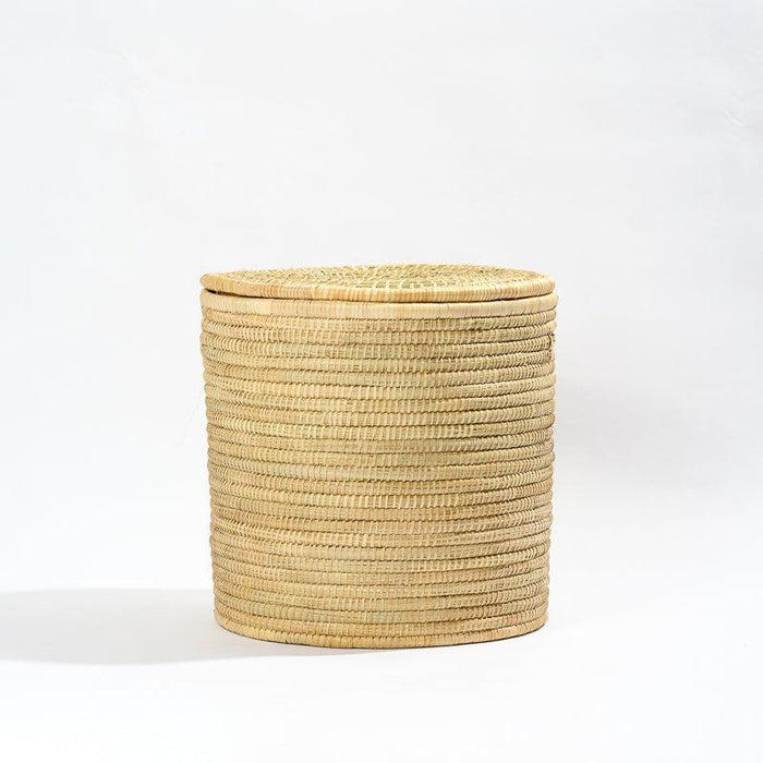 Mlaza Laundry Basket with Lid - Natural-Basket