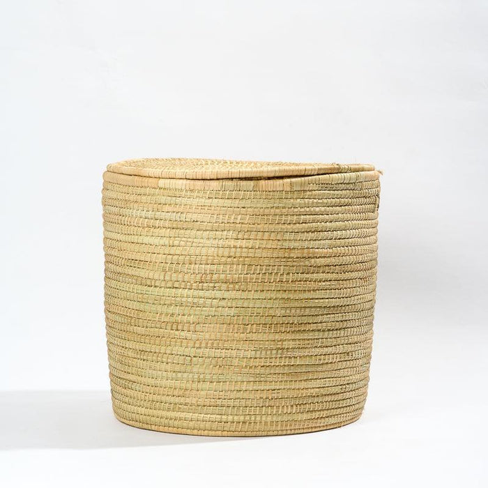 Mlaza Laundry Basket with Lid - Natural-Basket