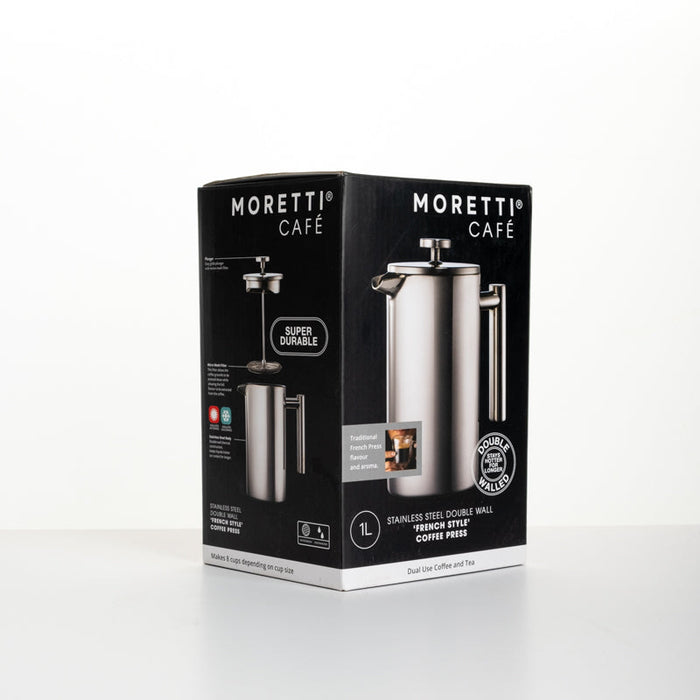 Moretti Café Coffee Plunger - Stainless Steel