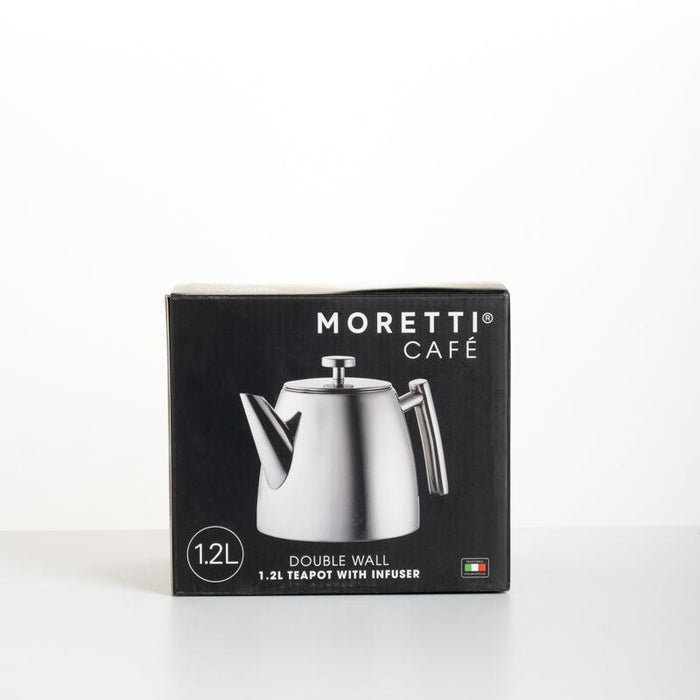 Moretti Café Teapot - Stainless Steel Tapered