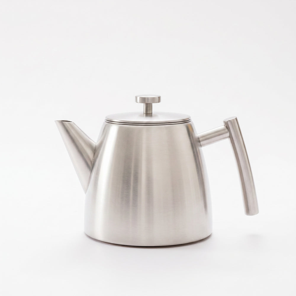 Moretti Café Tapered Teapot Stainless Steel Silver-Coffee