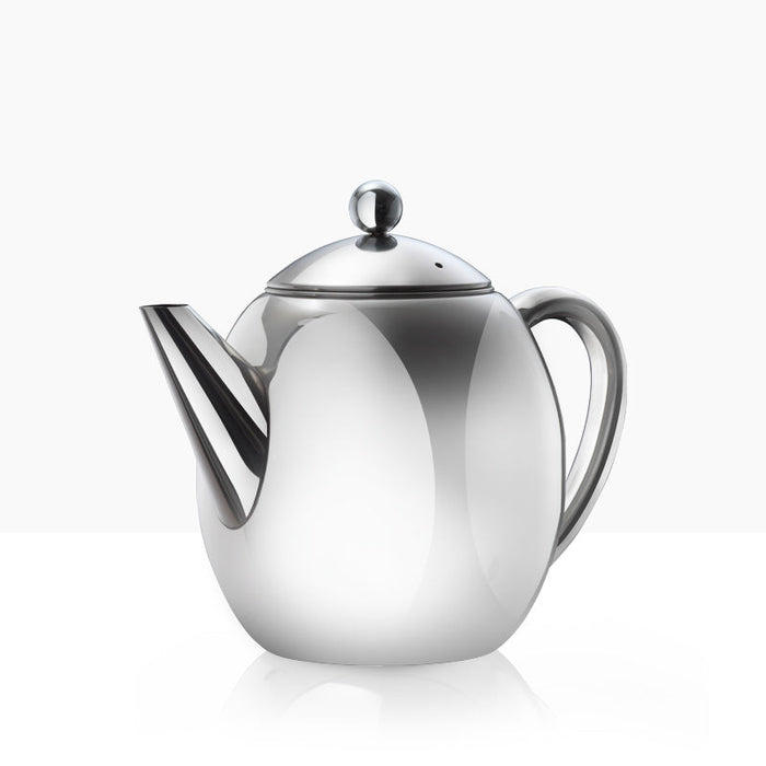 Moretti Café Teapot - Stainless Steel Oval