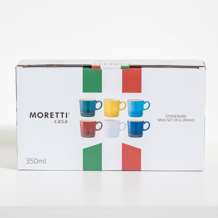 Moretti Casa Contemporary Stoneware Mugs - Set of 6-Mugs