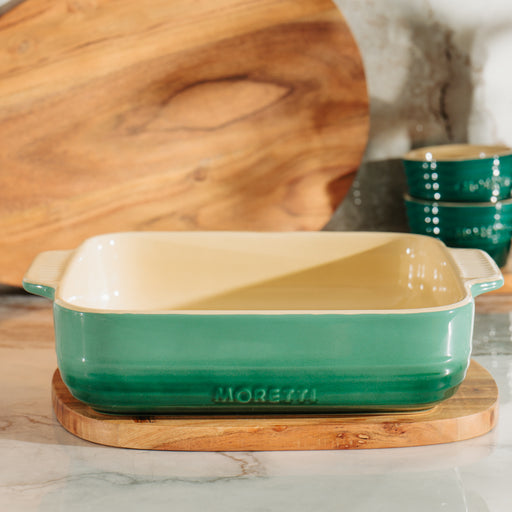 Moretti Casa Stoneware Baker Dish Moss-Dishes