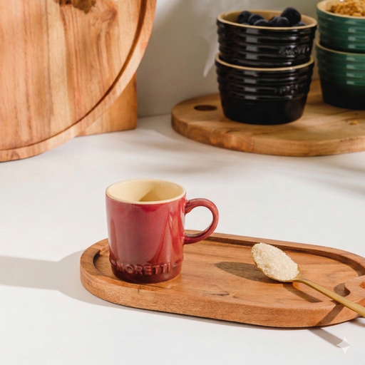 Moretti Casa Stoneware Espresso Mug Merlot-Mugs