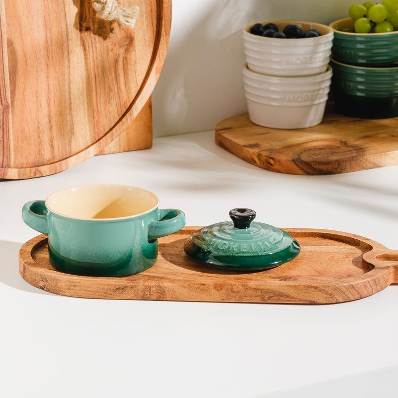 Moretti Casa Stoneware Mini Casserole with Lid Moss-Dish