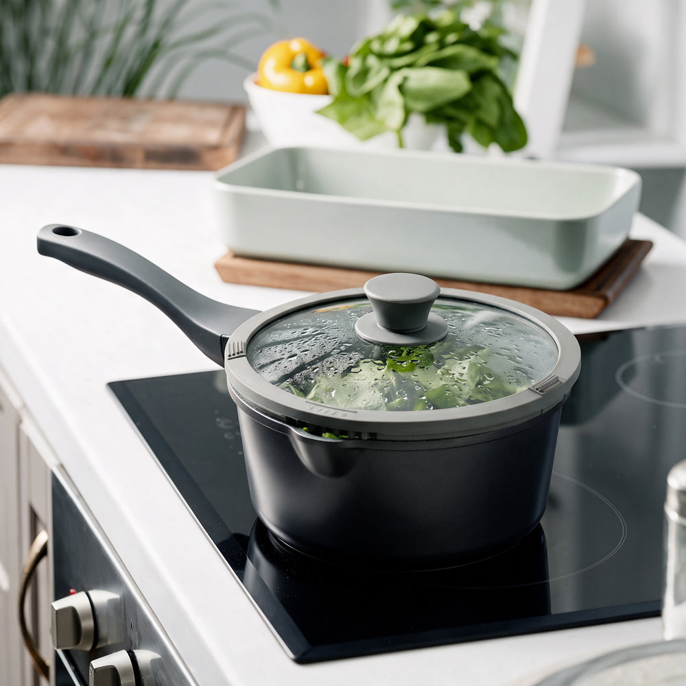 Moretti Chef Aluminium Die Cast Sauce Pan with Lid 20x9cm-Sauce Pan