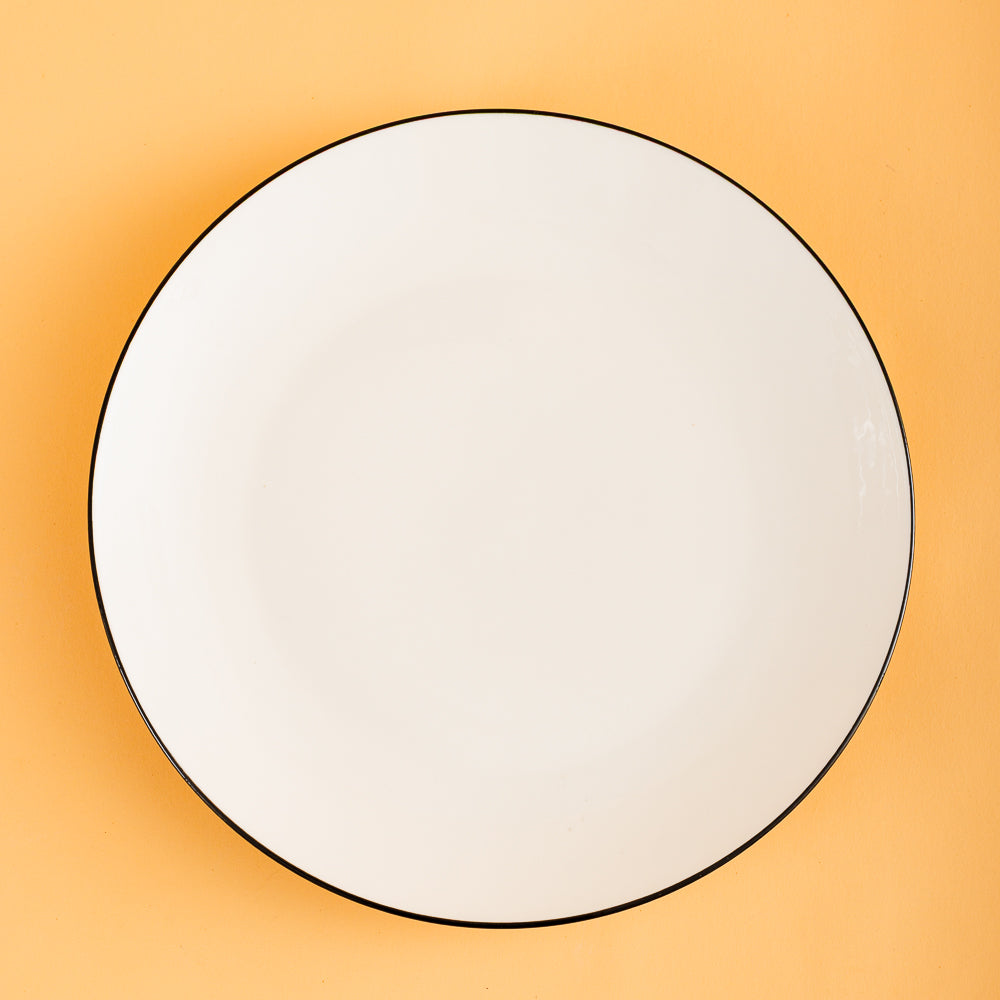 Moretti Halo Rim Dinner Plate Black-Dinner Plate