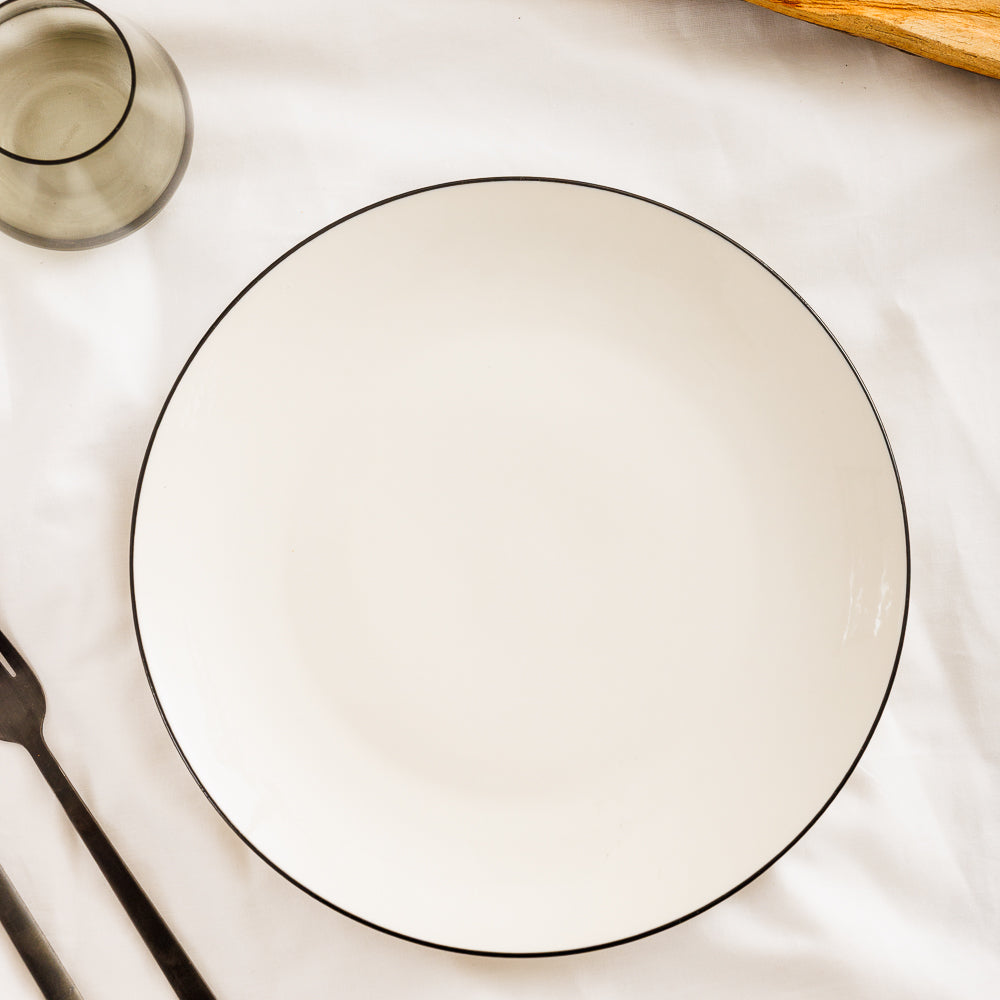 Moretti Halo Rim Dinner Plate Black-Dinner Plate