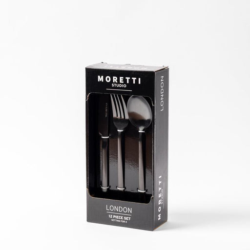 Moretti 12 Piece Black Cutlery Set London-KITCHEN