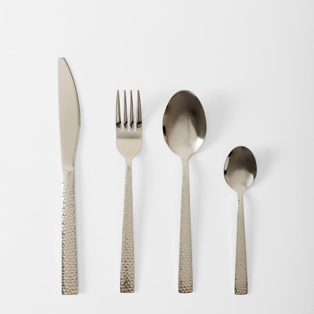 Moretti Manhattan Cutlery Set Hammered 16 Piece-Cutlery Sets