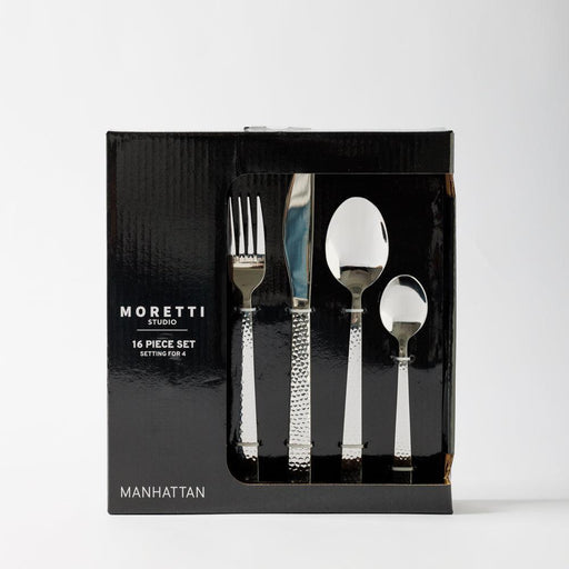Moretti Manhattan Cutlery Set Hammered 16 Piece-Cutlery Sets