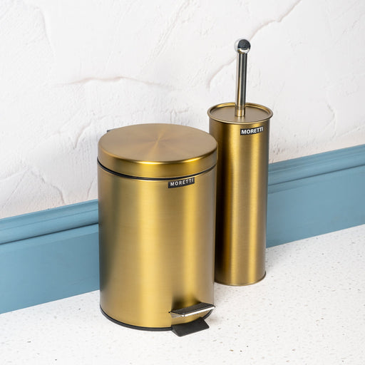 Moretti Matt Finish 3L Pedal Bin - Gold