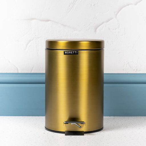 Moretti Matt Finish 3L Pedal Bin - Gold