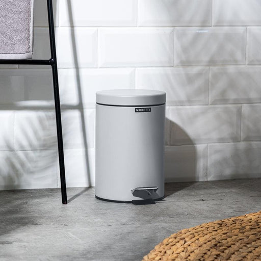 Moretti Matt Finish 3L Pedal Bin - Light Grey