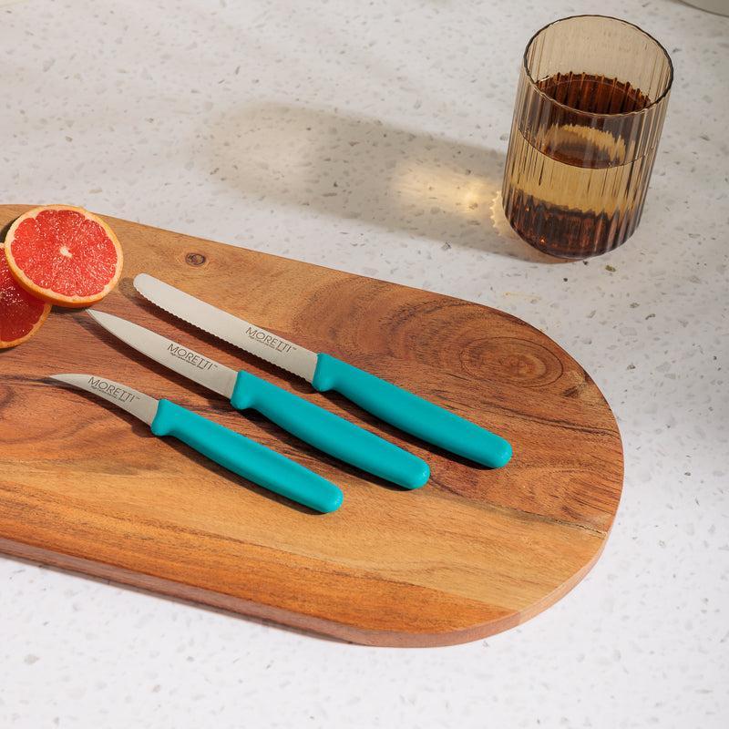Moretti Pro Paring Knife 3.5 Inch - Turquoise-KITCHEN