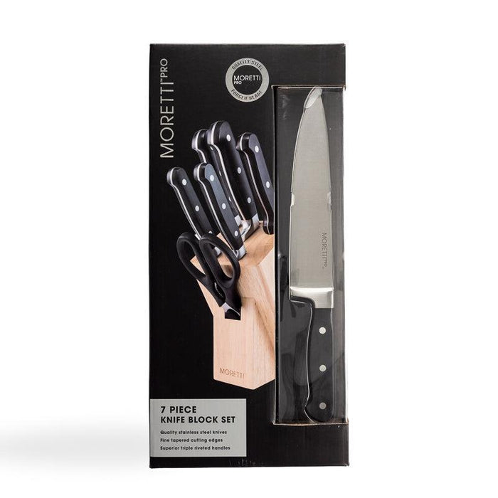 Moretti Pro Knife Block Set of 7-Knives & Scissors