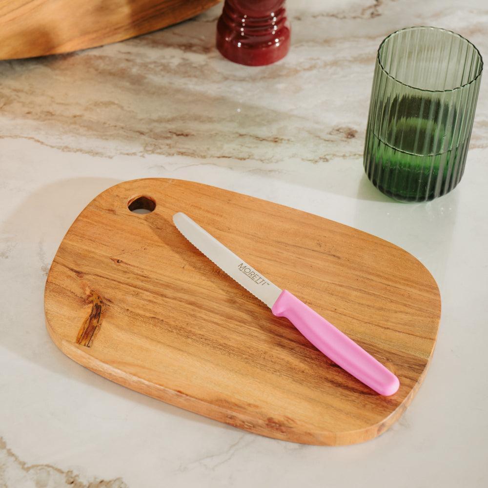 Moretti Serrated Utility Knife Pink-Knives