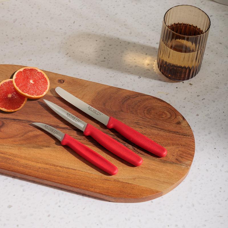 Moretti Pro Utility Knife 4 Inch - Red-KITCHEN