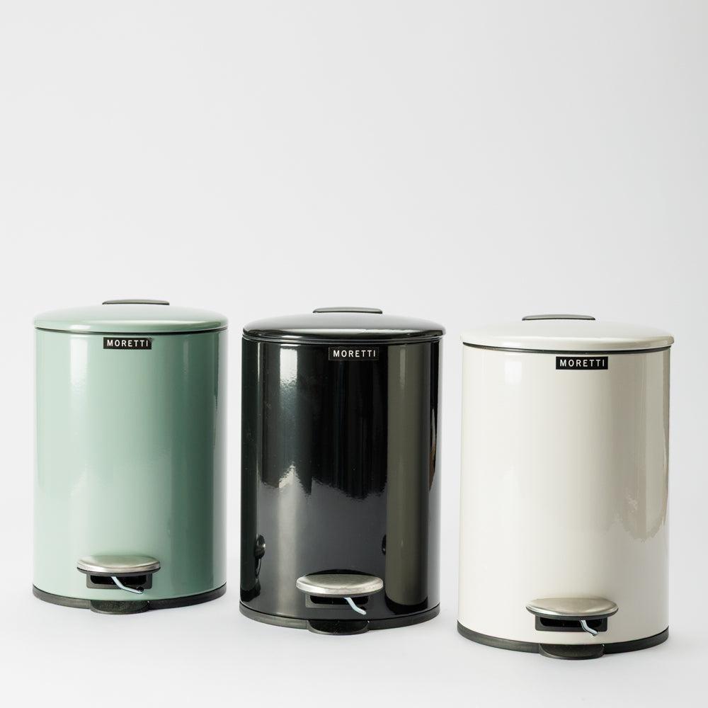 Moretti Round Gloss Finish Pedal Bin 3L Black-Pedal Bin