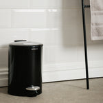 Moretti Round Gloss Finish Pedal Bin 3L Black