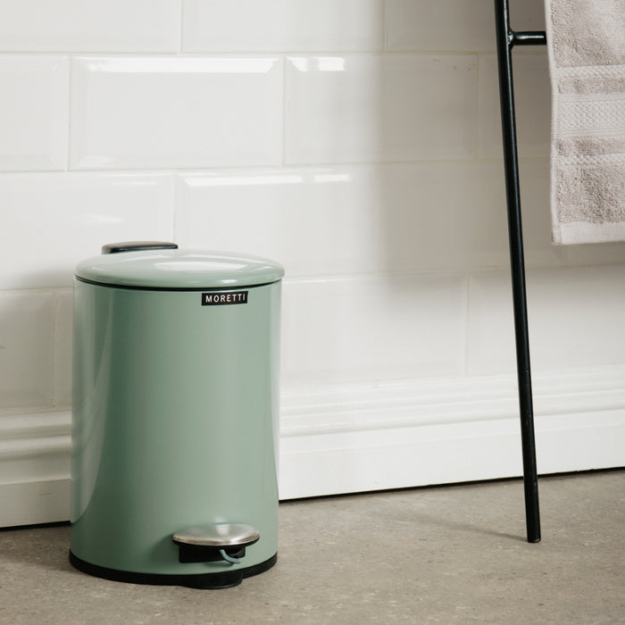Moretti Round Gloss Finish Pedal Bin 3L Pistachio-Pedal Bin