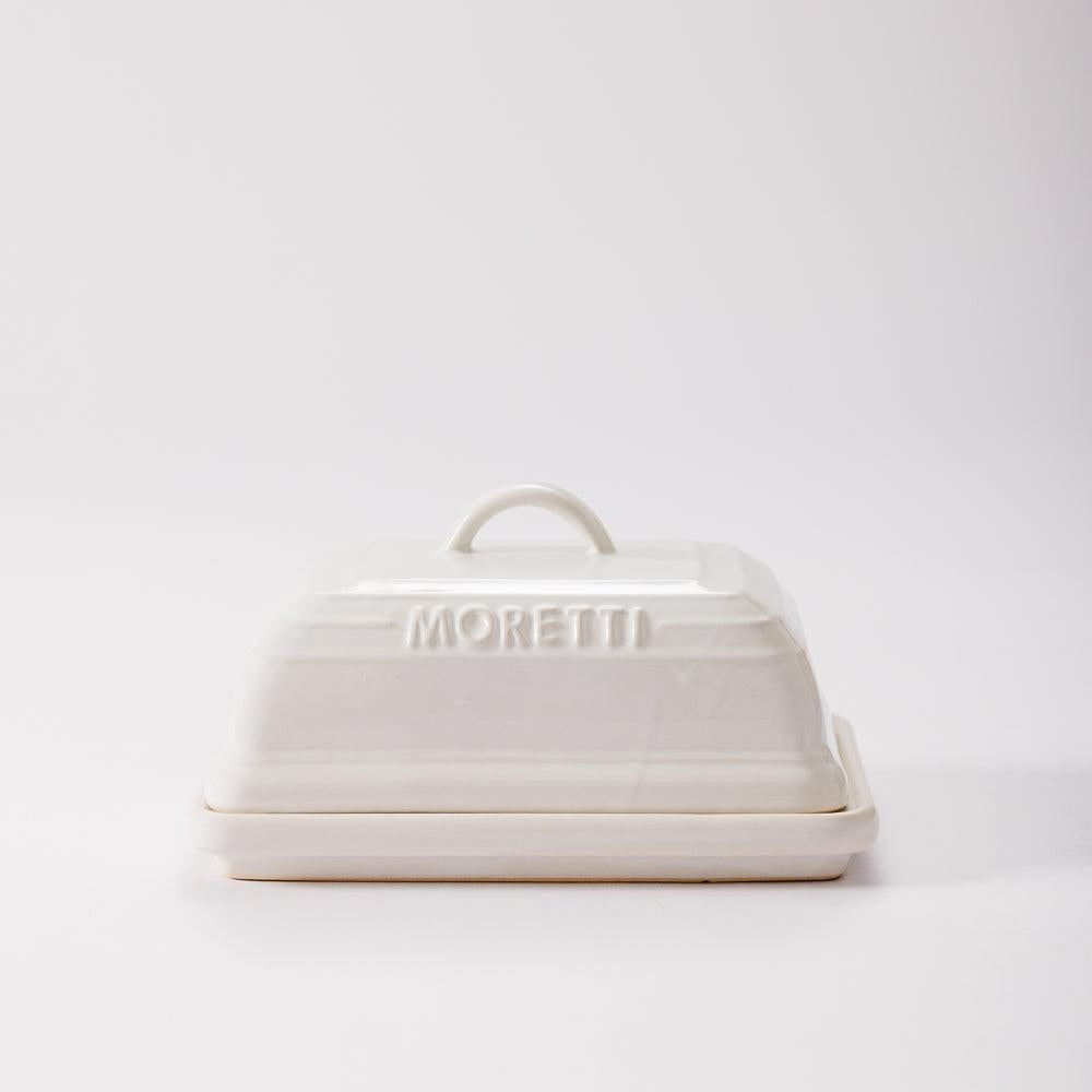 Moretto Casa Stoneware Butter Dish White-Jugs