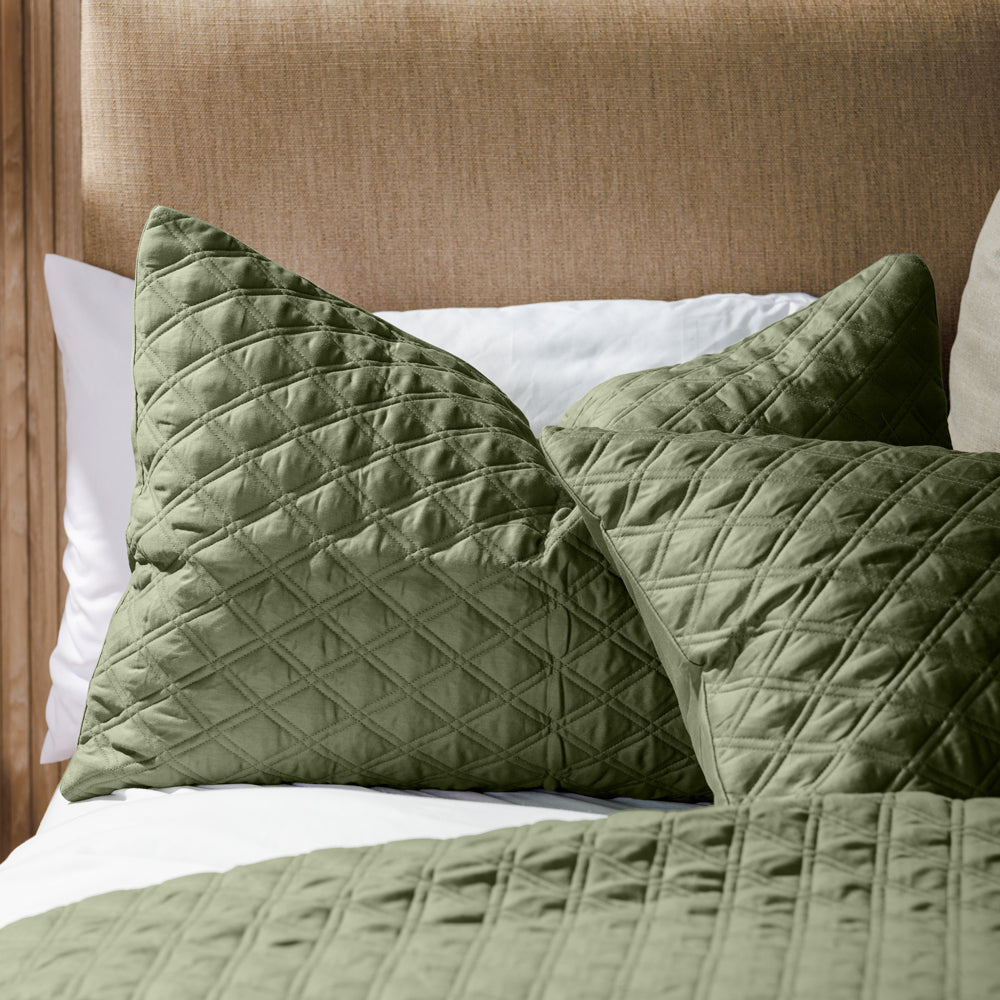 Moss Whisper Soft Premium Cotton Quilt Olive Green-Quilts & Comforters