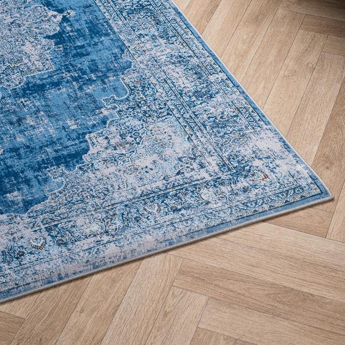 Navy & Grey Distressed Vintage Carpet-CARPET