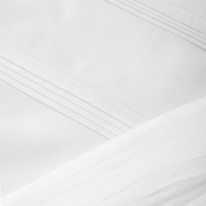 Nest 250 Thread Count Double Tuck Cotton Rich Duvet Cover Set - White-LINEN