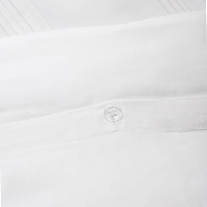 Nest 250 Thread Count Cotton Rich Duvet Cover Set - Pleat Tuck White