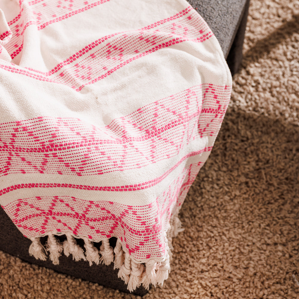 Nest Chenille Throw Blush-Throws
