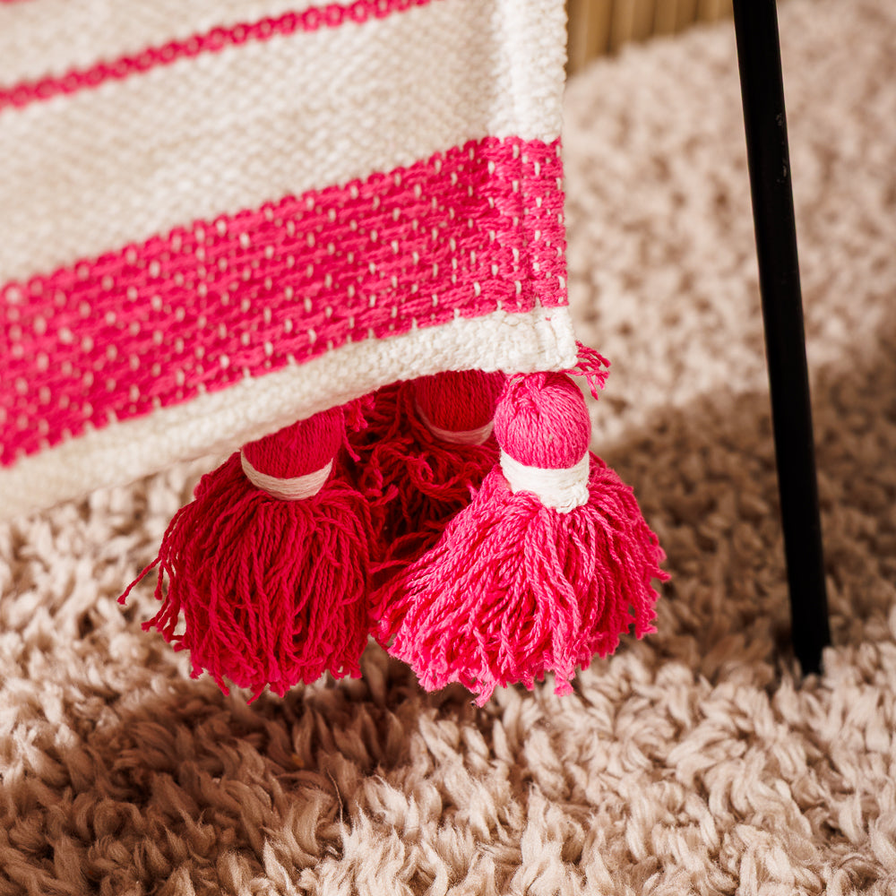 Nest Chenille Throw Pink-Throws