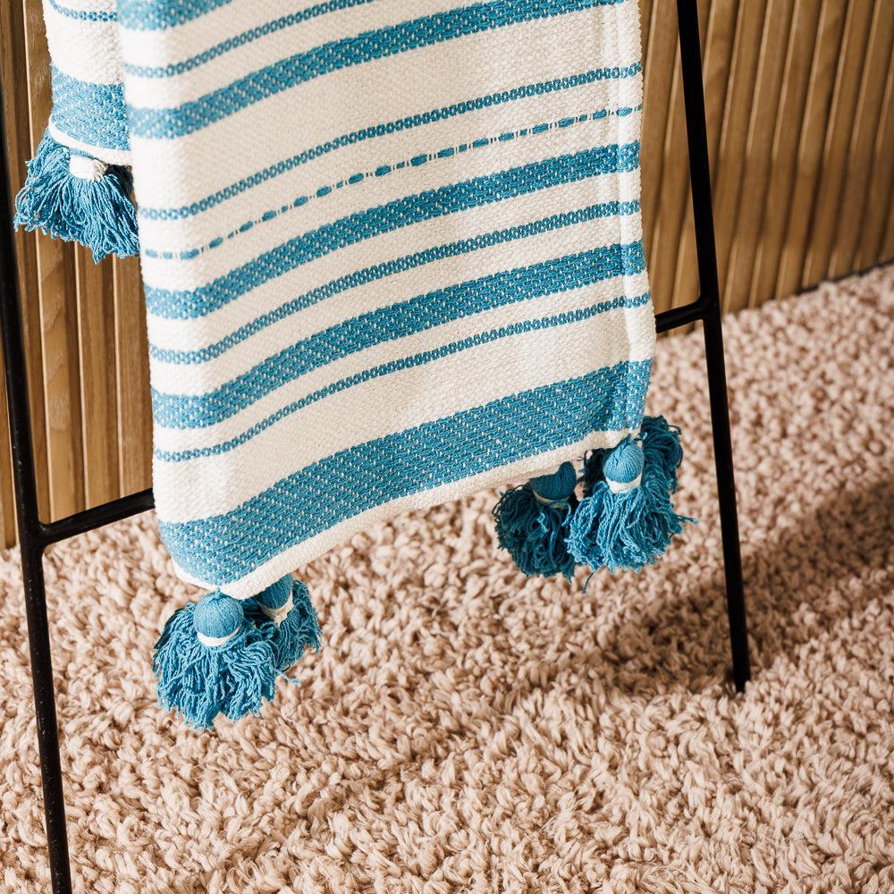 Nest Chenille Throw Sky Blue-Throws