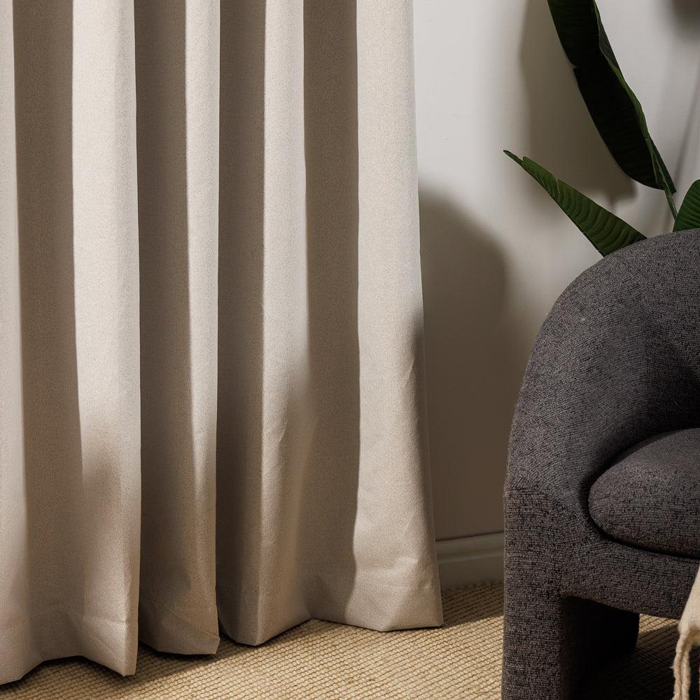 Nest Ultra Blockout Eyelet Curtain Natural-Curtains
