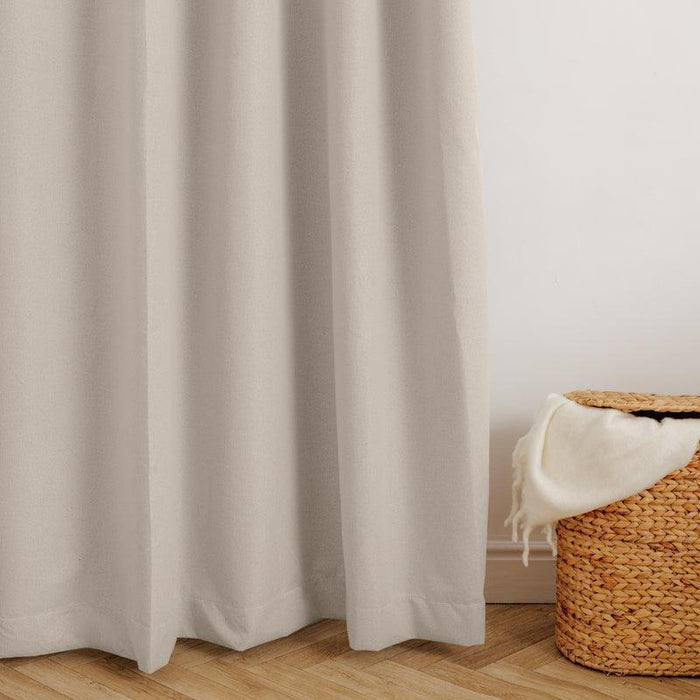 Nest Chevron Ultra Blockout Eyelet Unlined Curtain - Natural-Curtains
