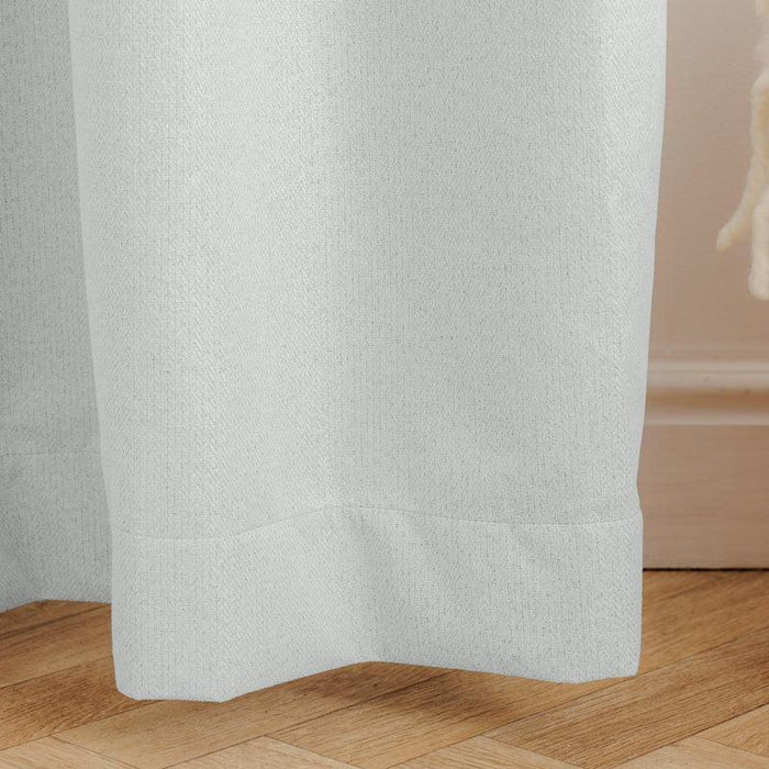 Nest Chevron Ultra Blockout Taped Unlined Curtain Ivory-Curtains