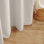 Nest Chevron Ultra Blockout Taped Unlined Curtain Ivory