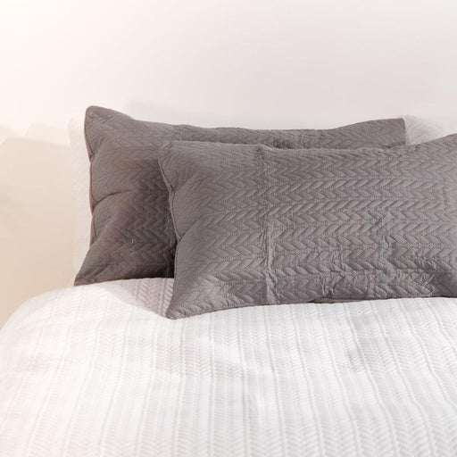 Nest Classic Embossed Pillowcase Pair - Grey-Pillowcase