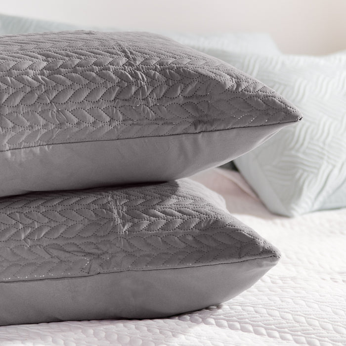 Nest Classic Embossed Pillowcase Pair - Grey-Pillowcase