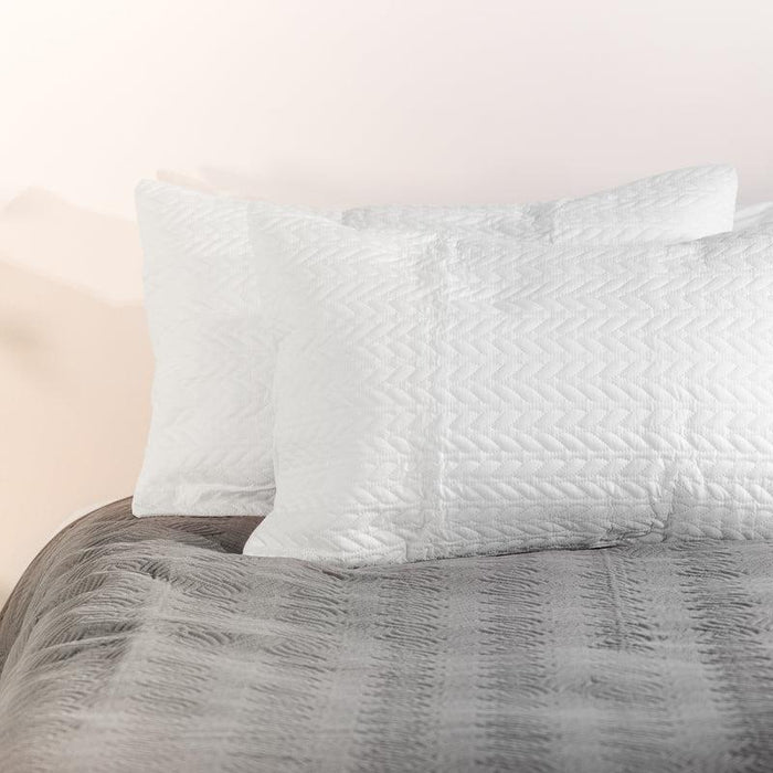 Nest Classic Embossed Pillowcase Pair - White-Pillowcase