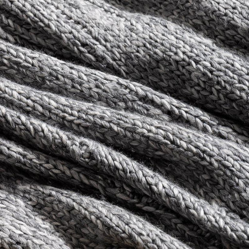 Nest Cotton Blend Pattern Stitch Throw Grey-Blankets & Throws