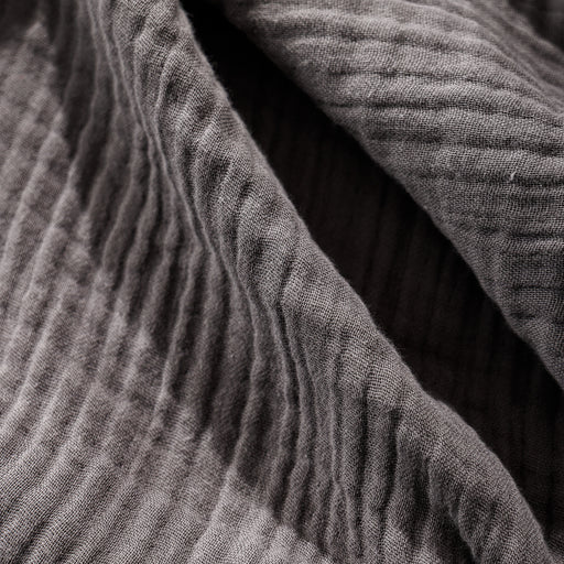 Nest Cotton Hemmed Throw Charcoal-Throws