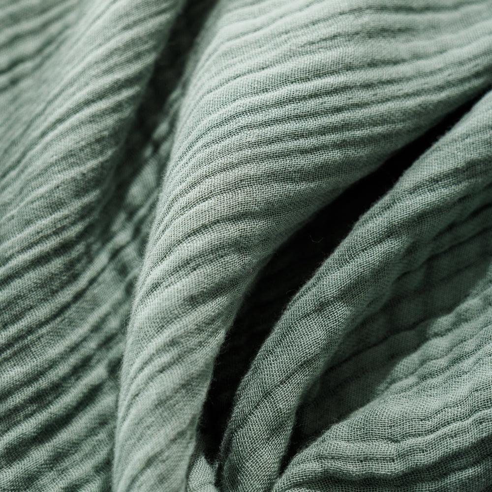 Nest Cotton Hemmed Throw Light Green-Throws