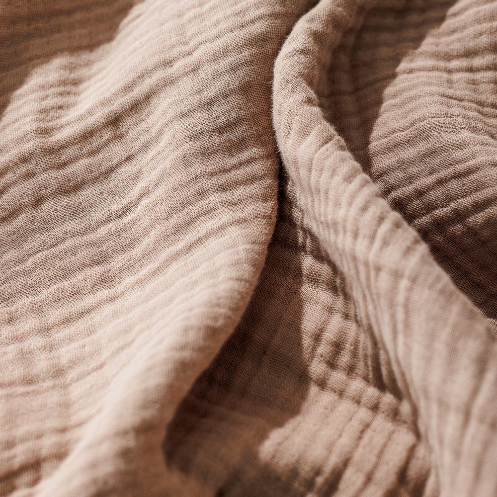 Nest Cotton Hemmed Throw Mushroom-Throws